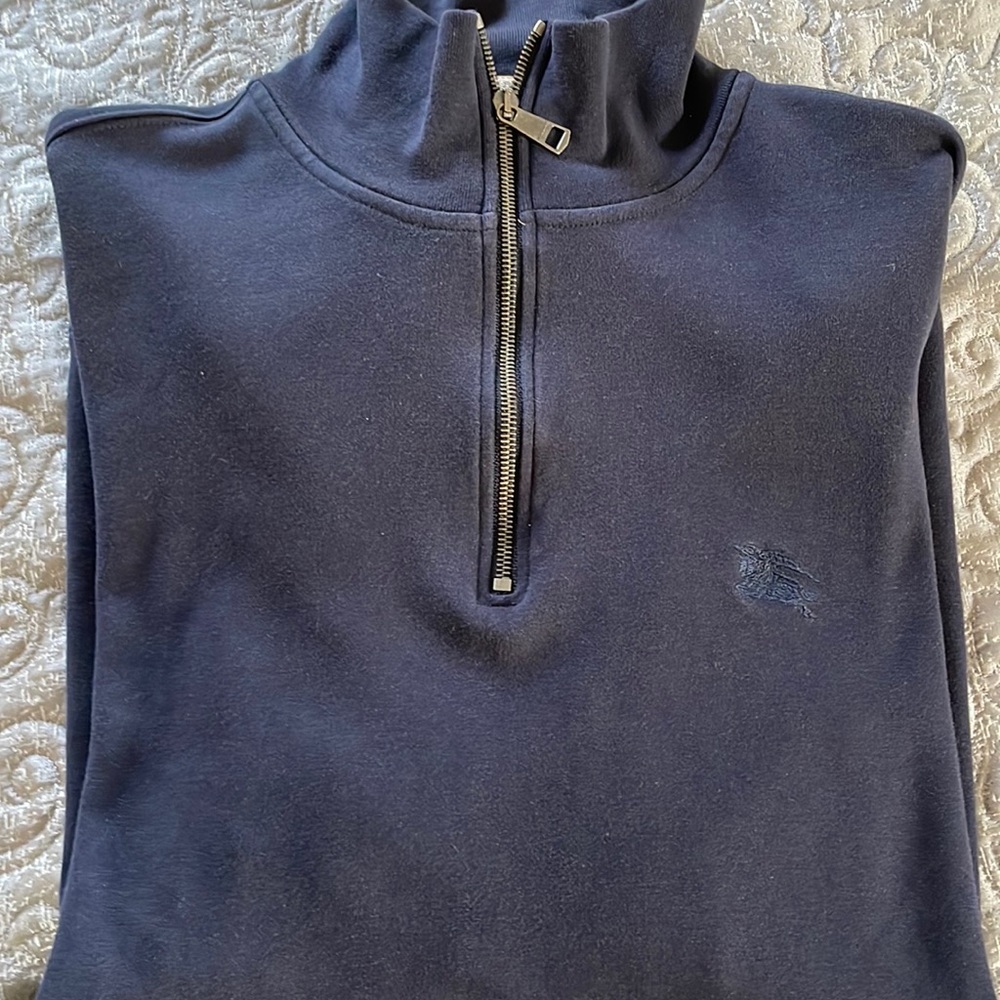 Navy Burberry polo sweater